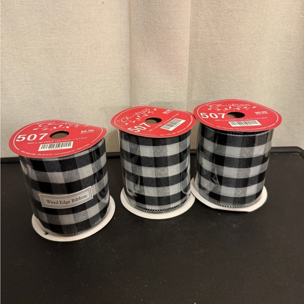 Hobby lobby Black and white checkered ribbon